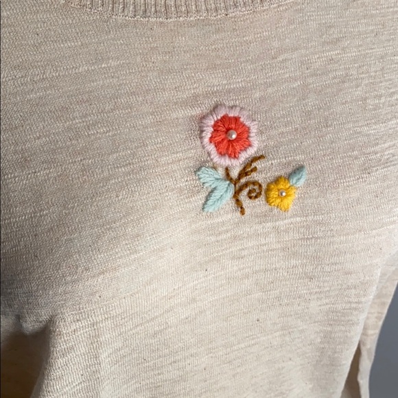 Wildfox Spring Bloom Zanetti in heather nude haze soft knit boho sweater - Picture 11 of 12